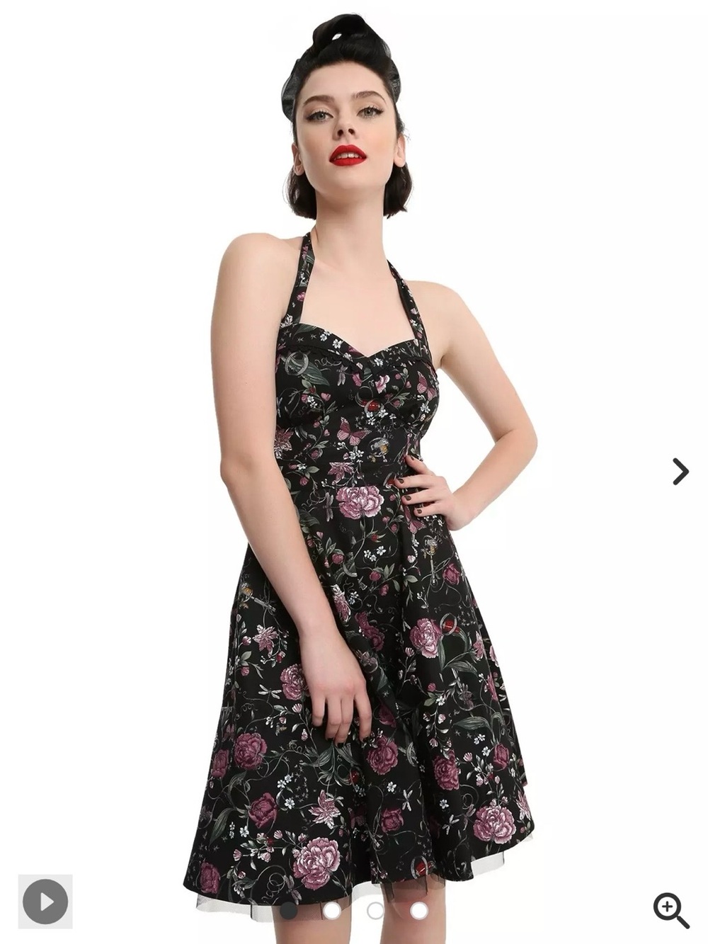 Hot Topic Floral Insect Swing Dress